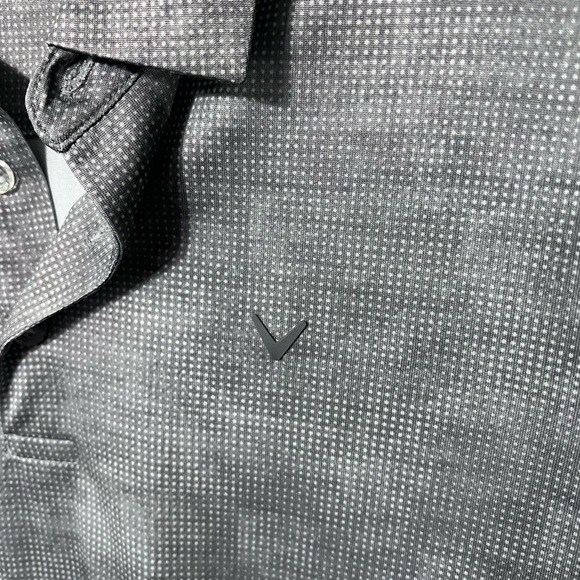 Callaway Polo Shirt Men's Sz Large Grey Geometric Like Golf Performance Opti Dri - Picture 4 of 4